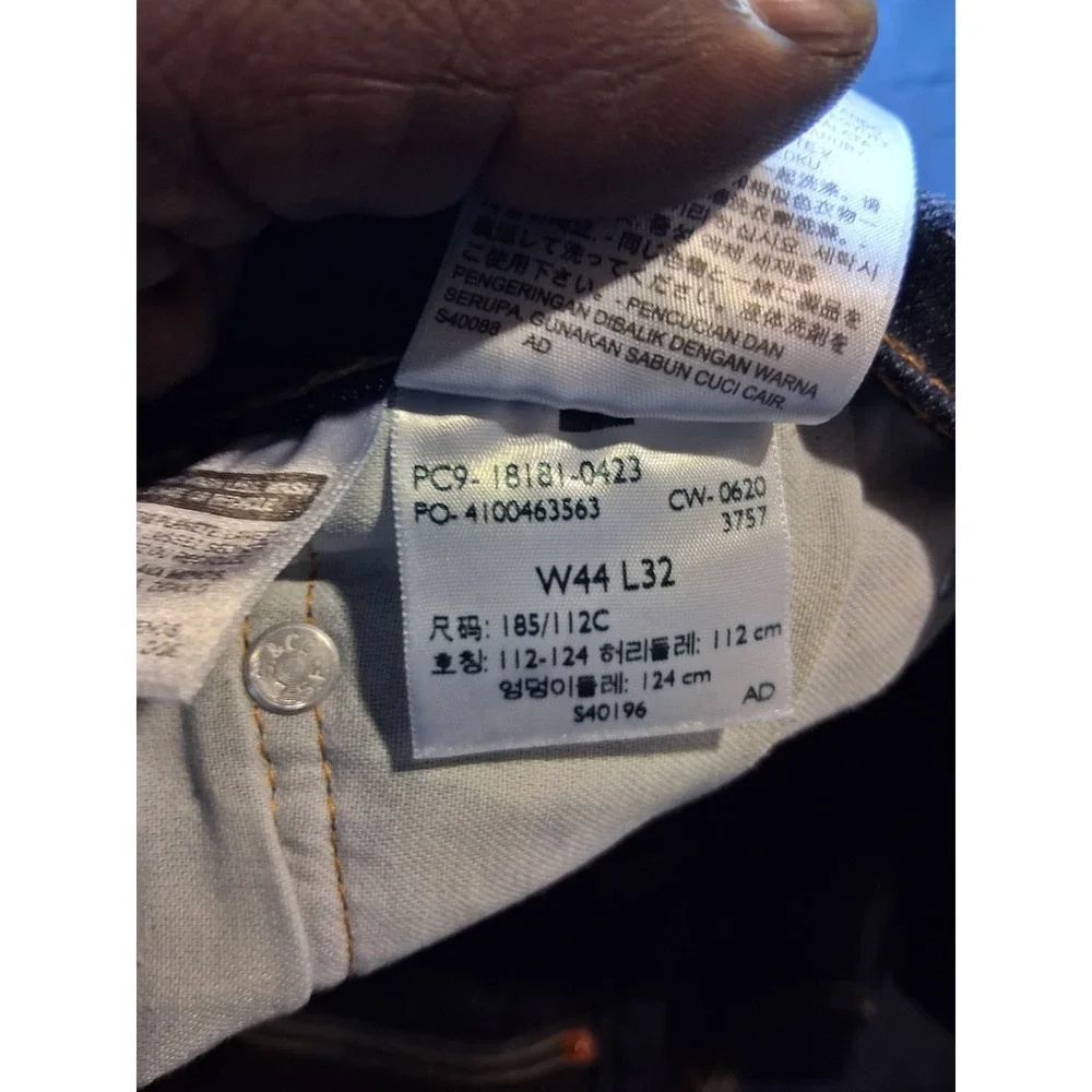 Levi's 541 Jeans Mens 44x32 Blue Straight Leg Athletic Fit Denim Pants Dark Wash